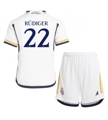 Maillot de foot Real Madrid Antonio Rudiger #22 Domicile enfant 2023-24 Manches Courte (+ pantalon court)